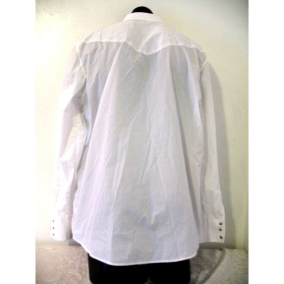 Gibson Trading Company Pearl Snap Button Front Shirt Men's 2XL White Western - Picture 9 of 10
